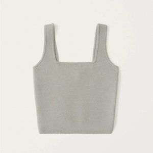 Abercrombie Squareneck Sweater Crop Tank in Green NWT!